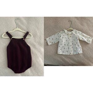 Bonpoint romper and floral ruffle collar top